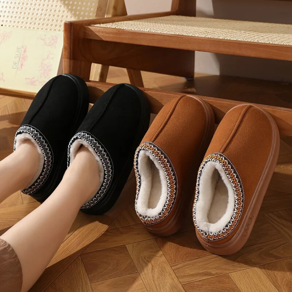 Fluffy Insole Platform Slippers Winter Slip on Faux Fur...
