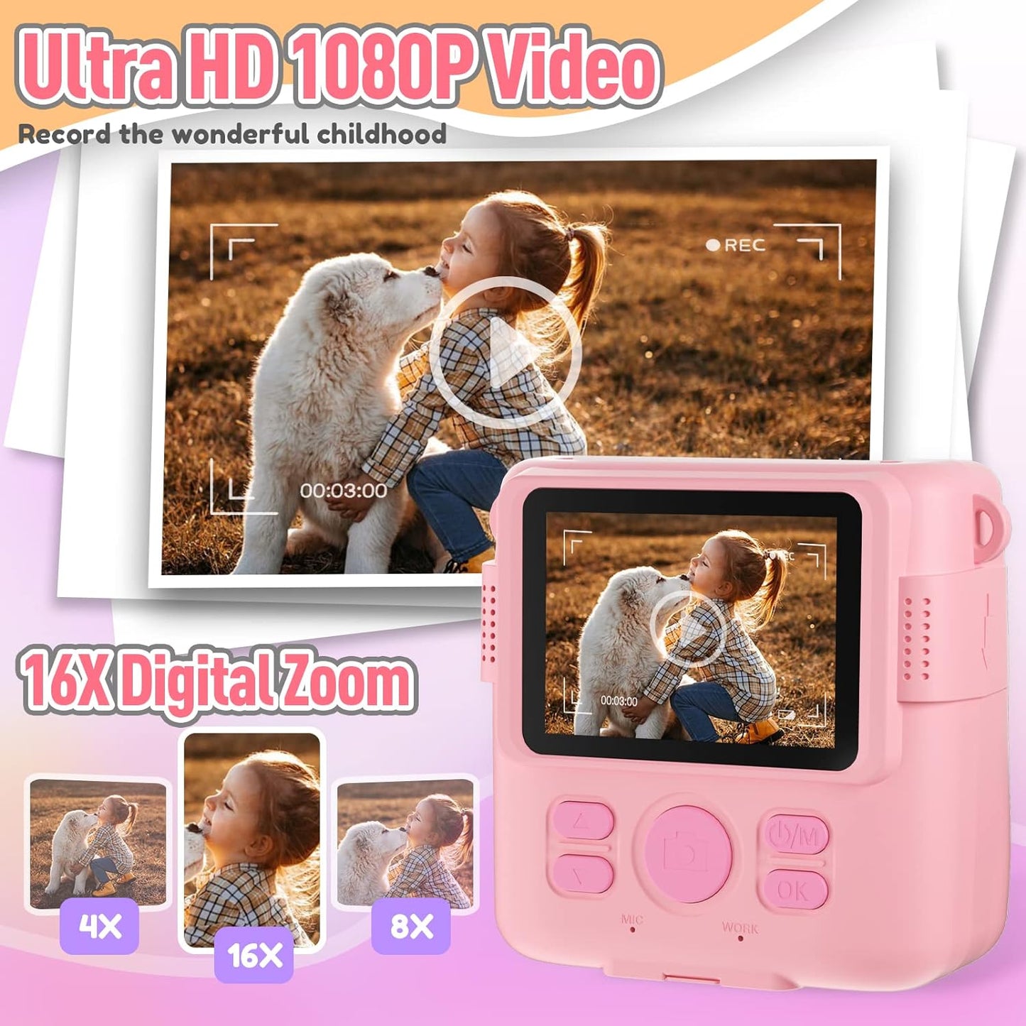 Digital Instant Print Portable Camera for Kids