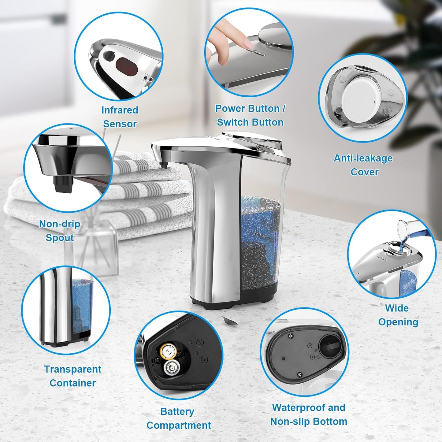 Automatic Touchless Dish Soap Dispenser for Kitchen and...