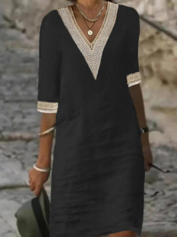 Elegant Half-sleeve Dress