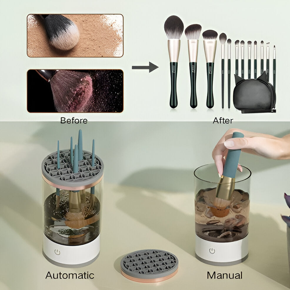 3-in-1 Cosmetic Brush Cleaner Machine - Electric Makeup...