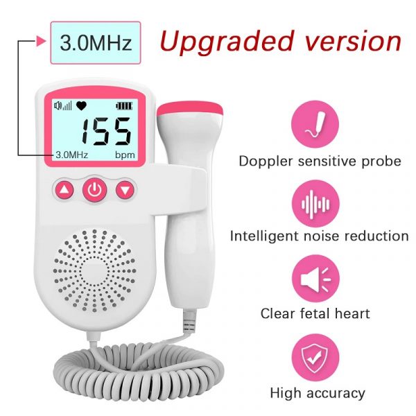 Fetal Doppler Heart Rate Monitor Home Pregnancy Baby...