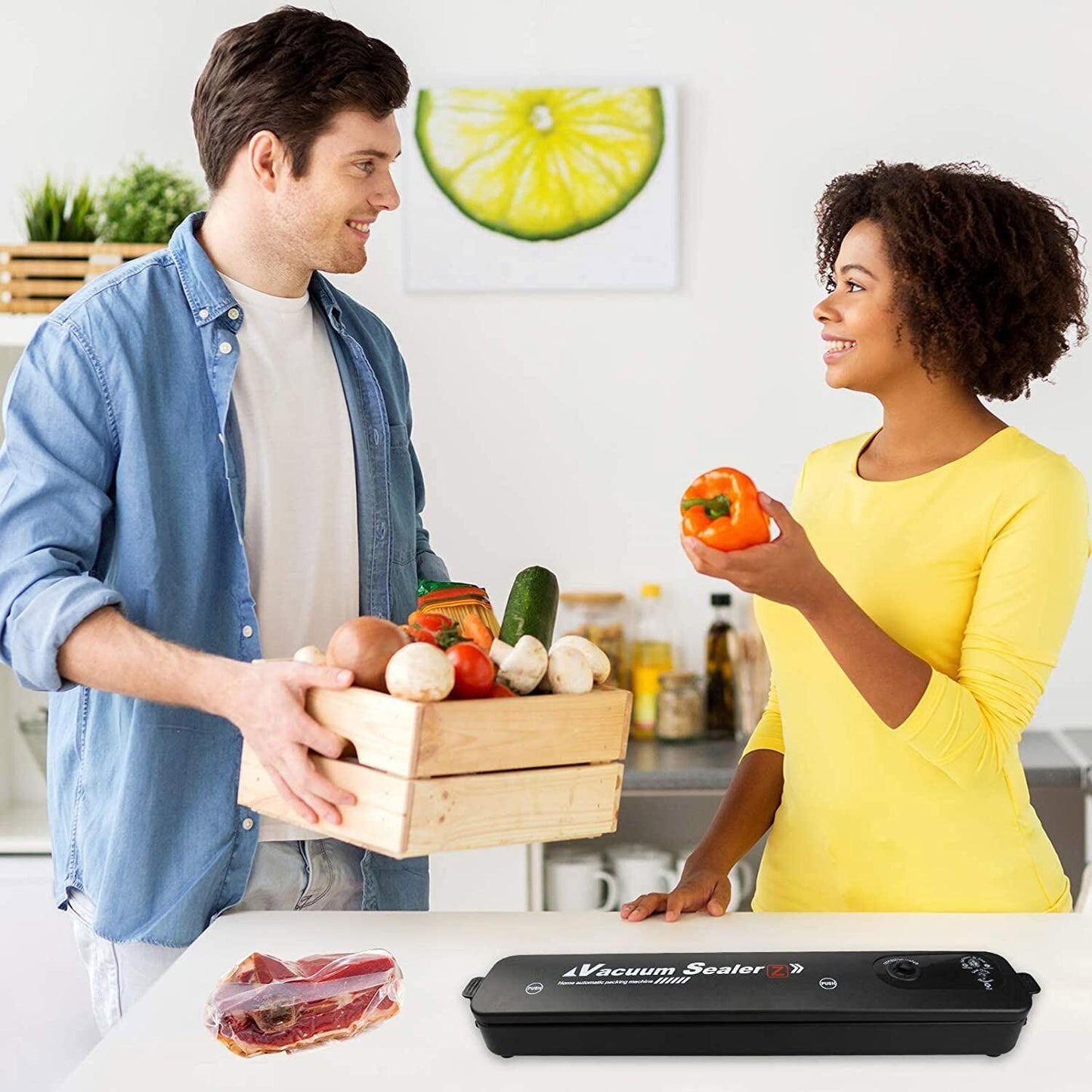 Electric Home Kitchen Food Saver Vacuum Bag Sealer...
