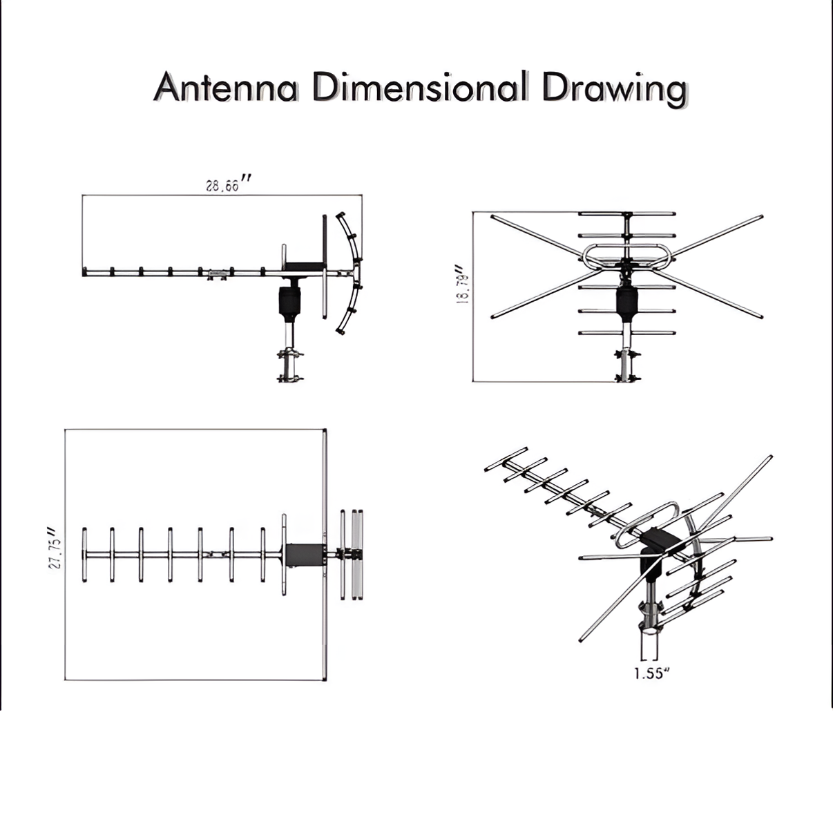 Extra Range 2025 Digital Outdoor HD TV Antenna with...