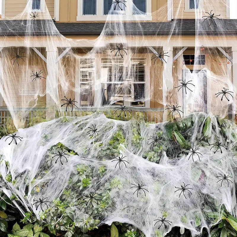 200 Sqft Spider Webs Halloween Door Decorations with...