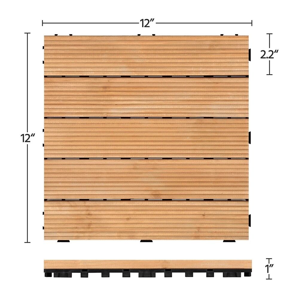 Interlocking Outdoor Patio Wood Flooring Deck Tiles