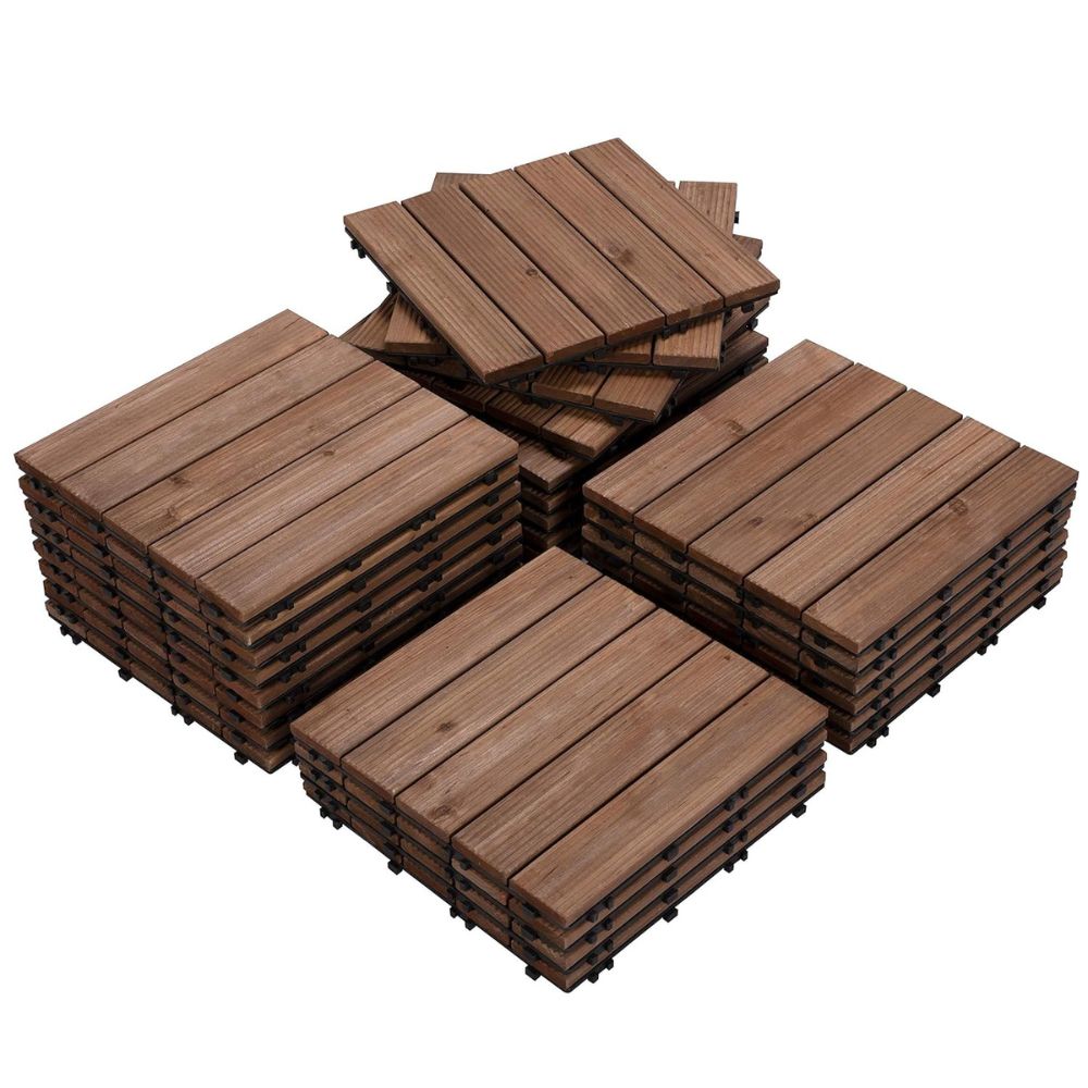 Interlocking Outdoor Patio Wood Flooring Deck Tiles