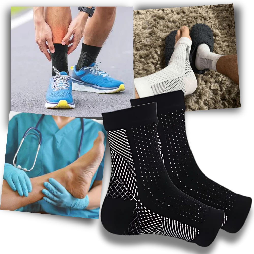 Compression Support Socks with Open-Toe Design and...