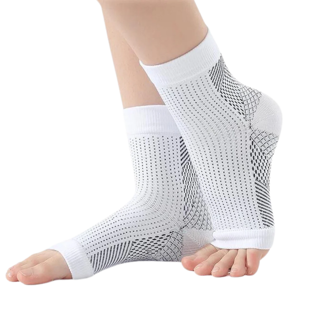 Compression Support Socks with Open-Toe Design and...
