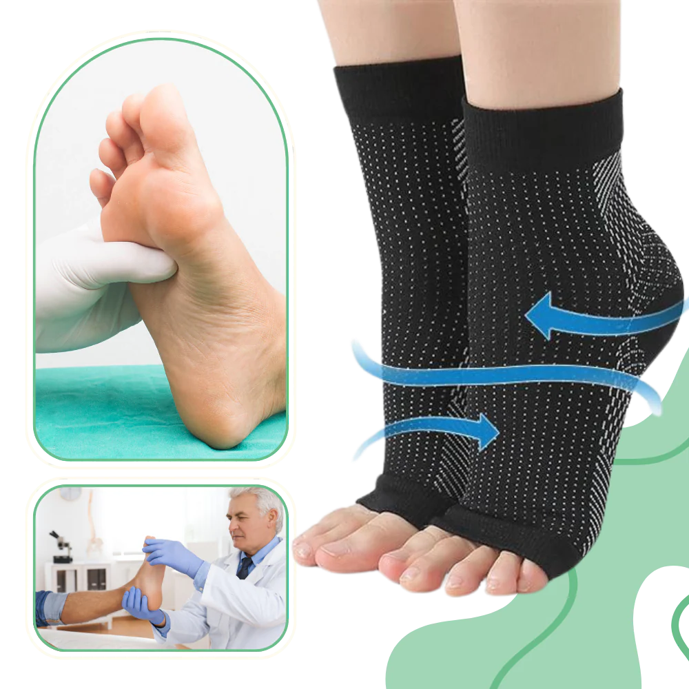 Compression Support Socks with Open-Toe Design and...