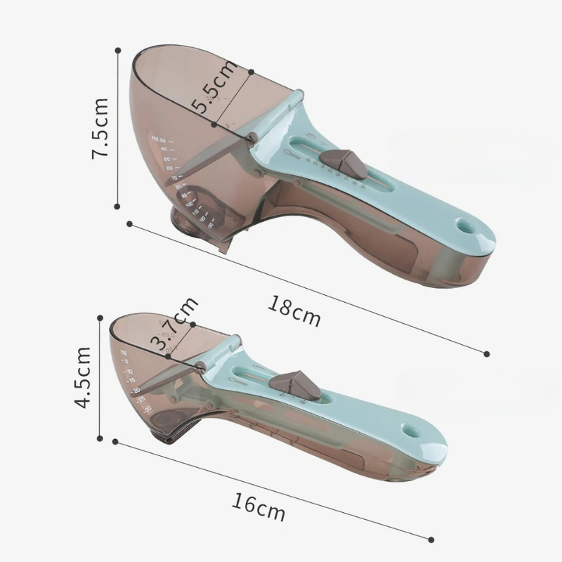 Adjustable Measuring Cup and Measuring Spoon