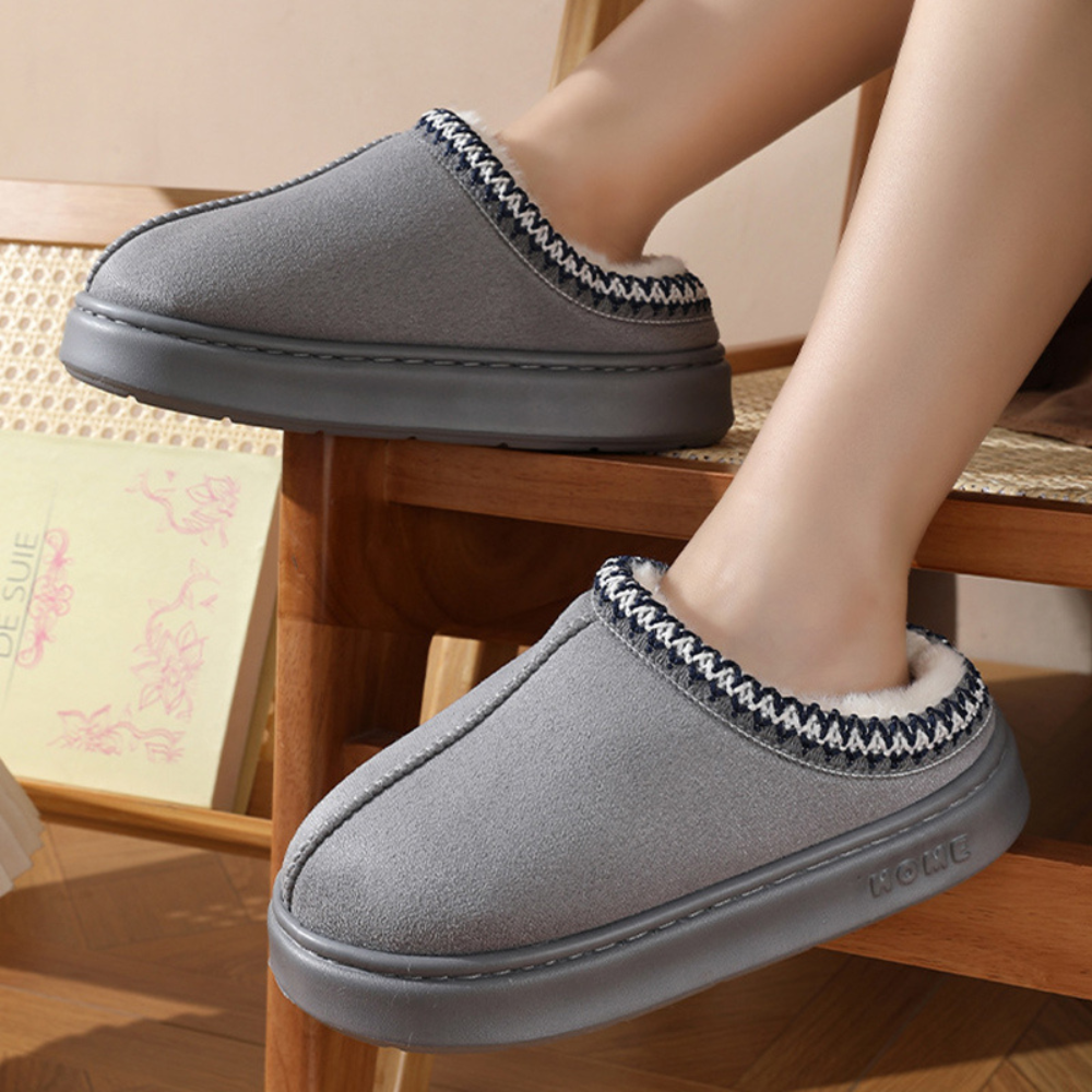 Fluffy Insole Platform Slippers Winter Slip on Faux Fur...