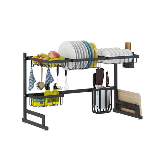 34.6" Stainless Steel Black Dish Drying Rack Over...