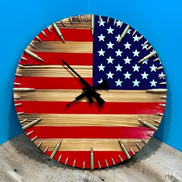 Handmade American Flag Clock | Handmade Patriotic Flag...