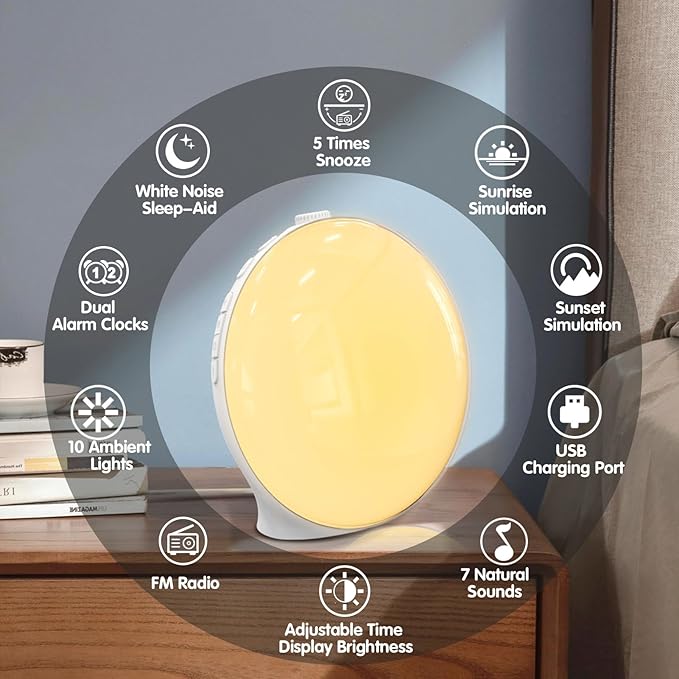 Light Alarm Clock with Nature Sounds