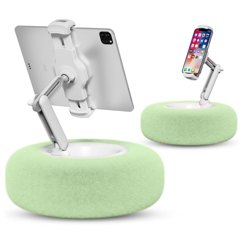 Fuzzy Pillow Phone Holder with Snack Bowl