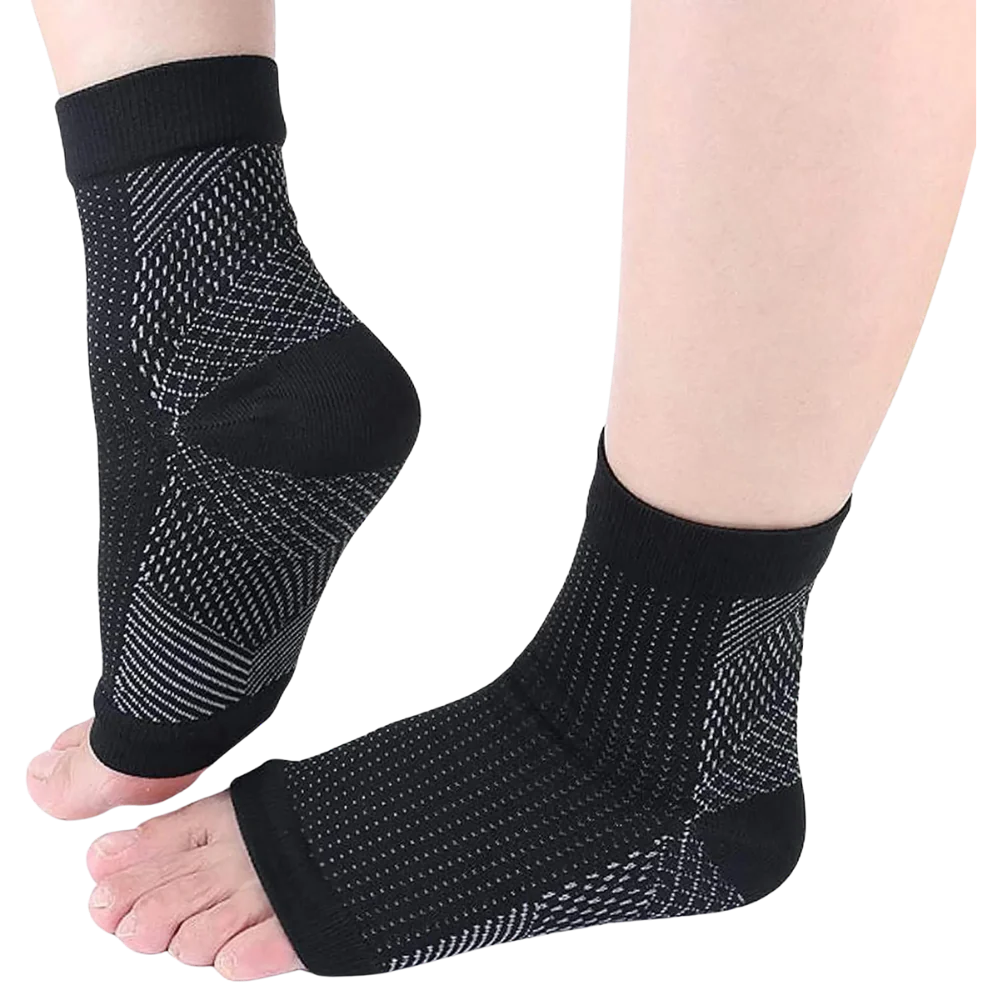 Compression Support Socks with Open-Toe Design and...