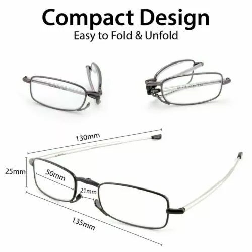 Folding Reading Glasses - Portable with Case