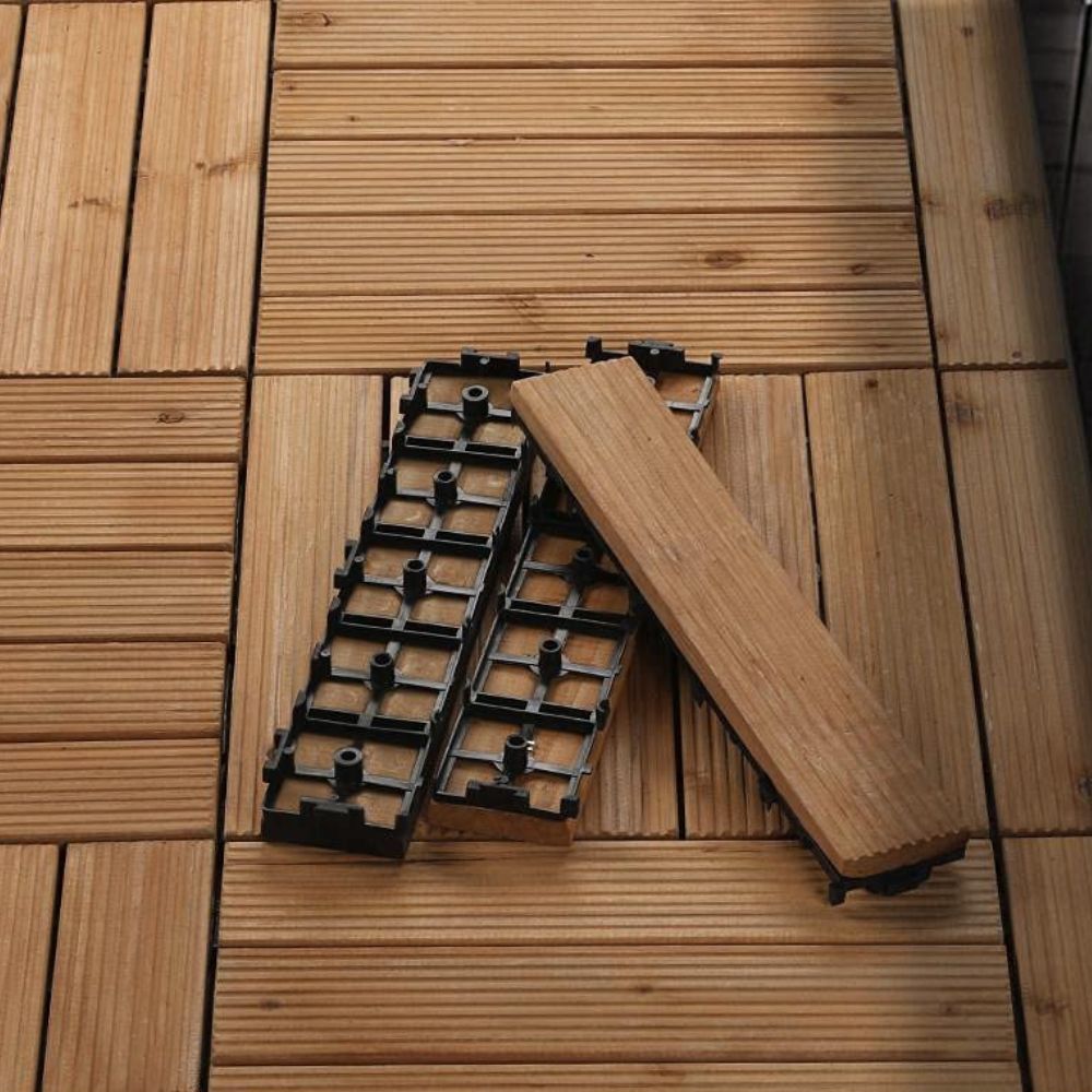 Interlocking Outdoor Patio Wood Flooring Deck Tiles