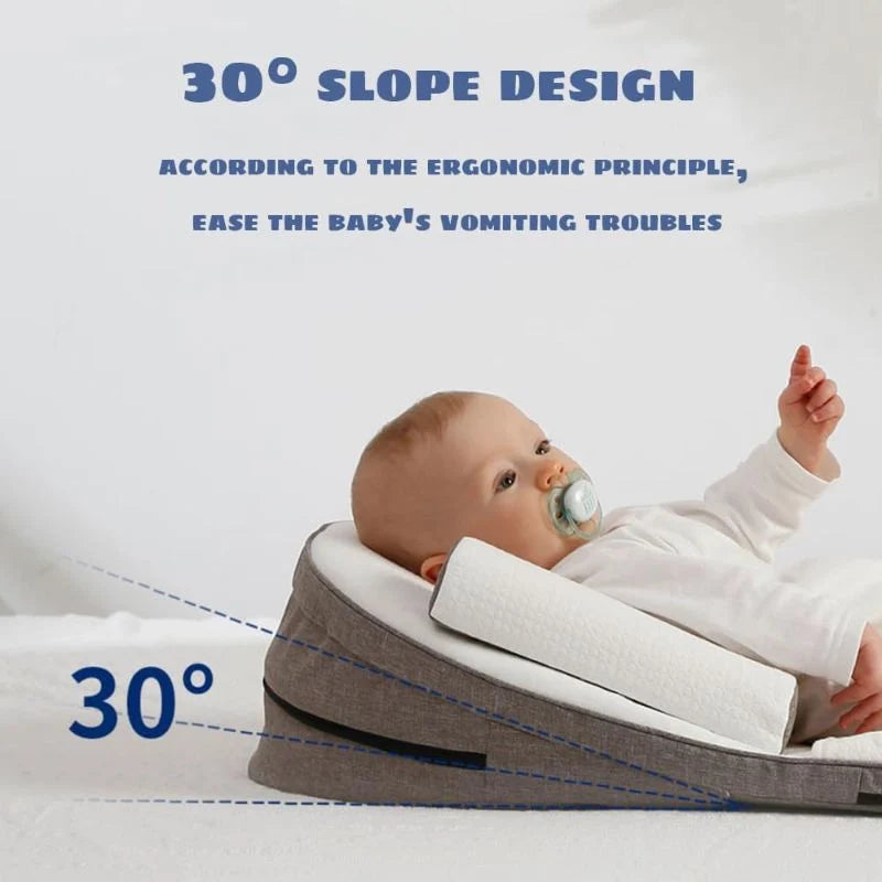 Baby Wedge Side Sleeping Pillow Bed Reflux Anti Roll...