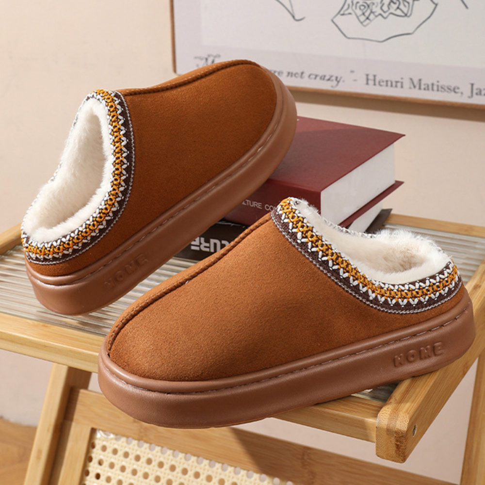 Fluffy Insole Platform Slippers Winter Slip on Faux Fur...