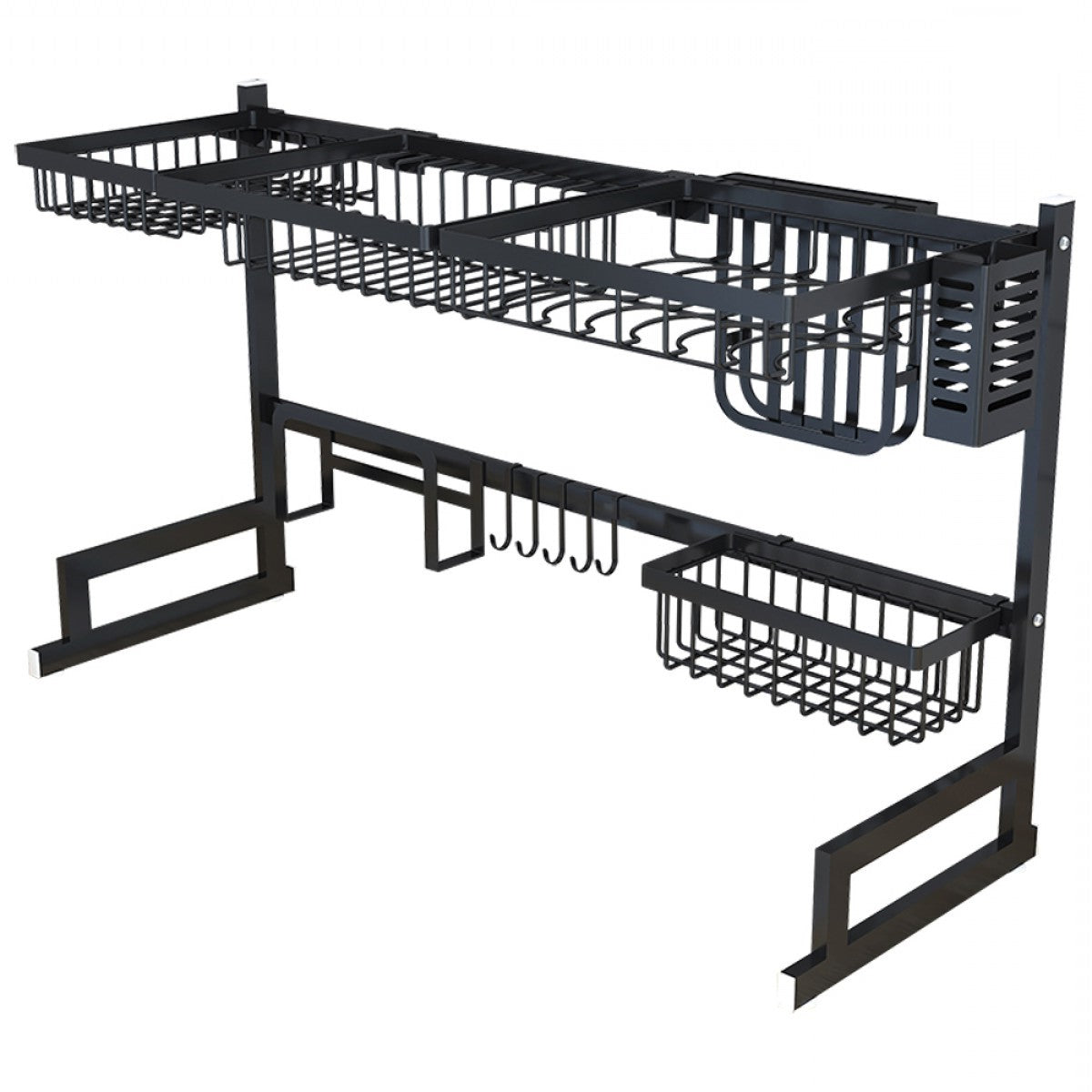 34.6" Stainless Steel Black Dish Drying Rack Over...