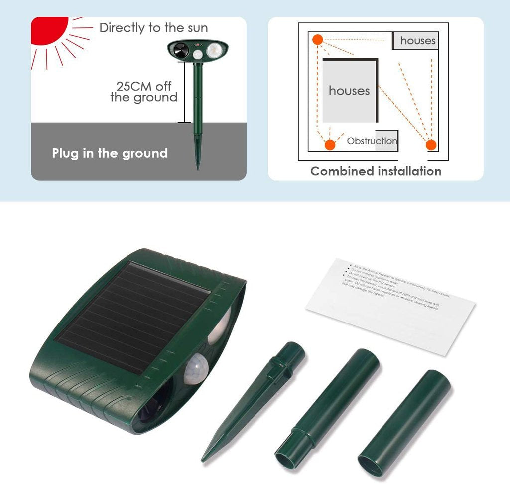 Dog Outdoor Solar Ultrasonic Repeller - Get Rid of Dogs...
