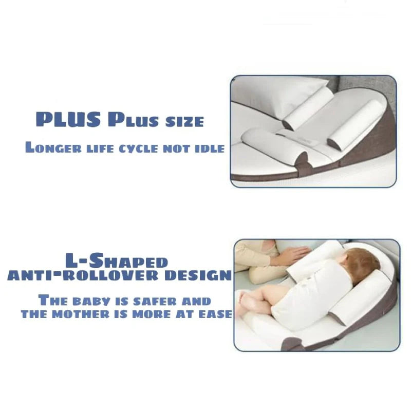 Baby Wedge Side Sleeping Pillow Bed Reflux Anti Roll...