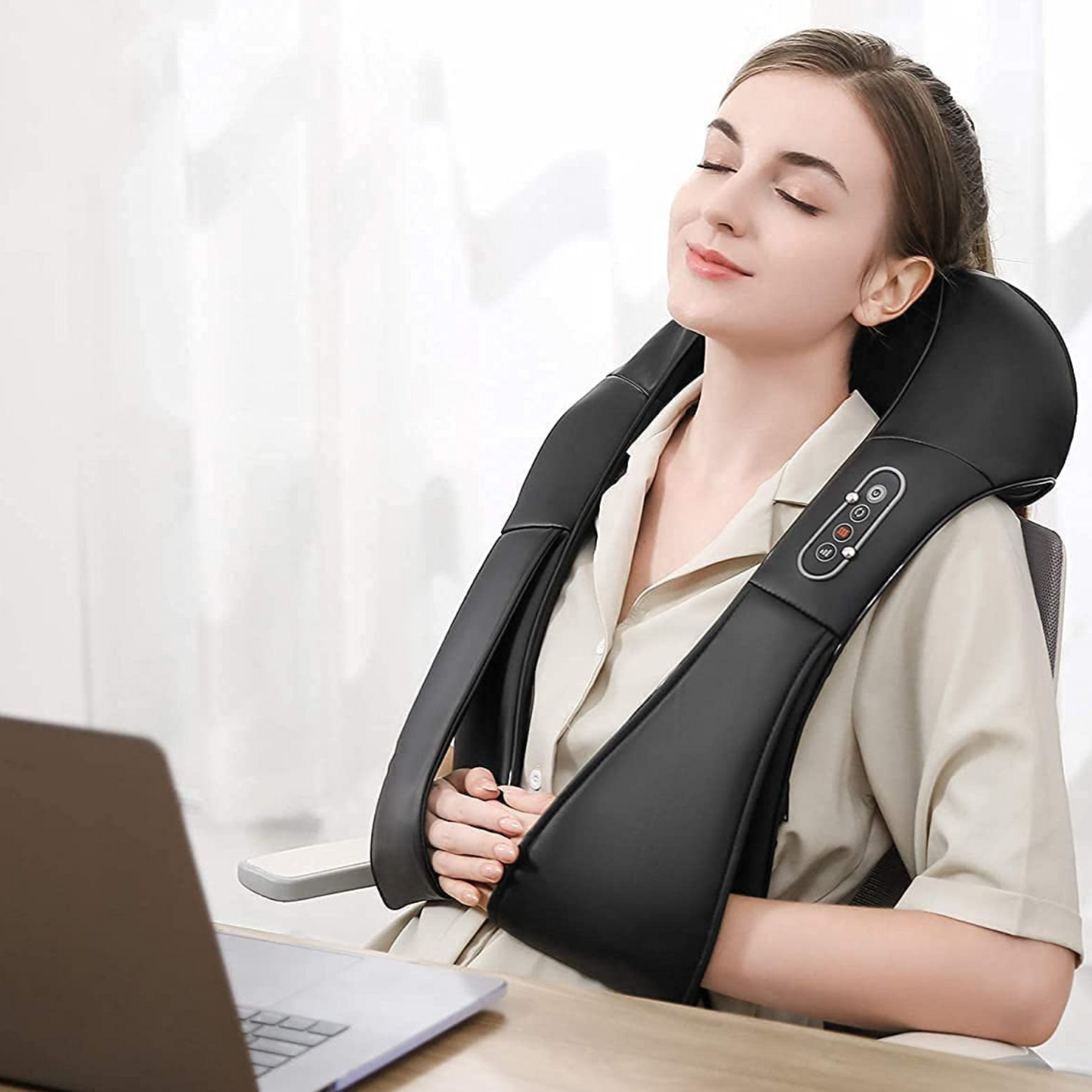 Heated Shiatsu Neck and Shoulder Deep Tissue Pressure...