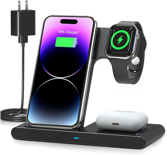 3 in 1 Wireless Fast Charger Stand for Iphone Watch and...