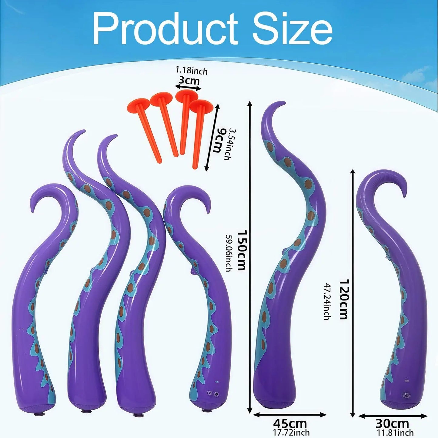 Giant Inflatable Octopus Tentacles Scary Halloween...