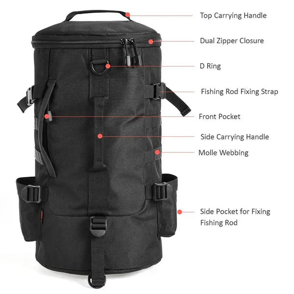 Fishing Tackle Backpack Tackle Box Organizer with Rod...