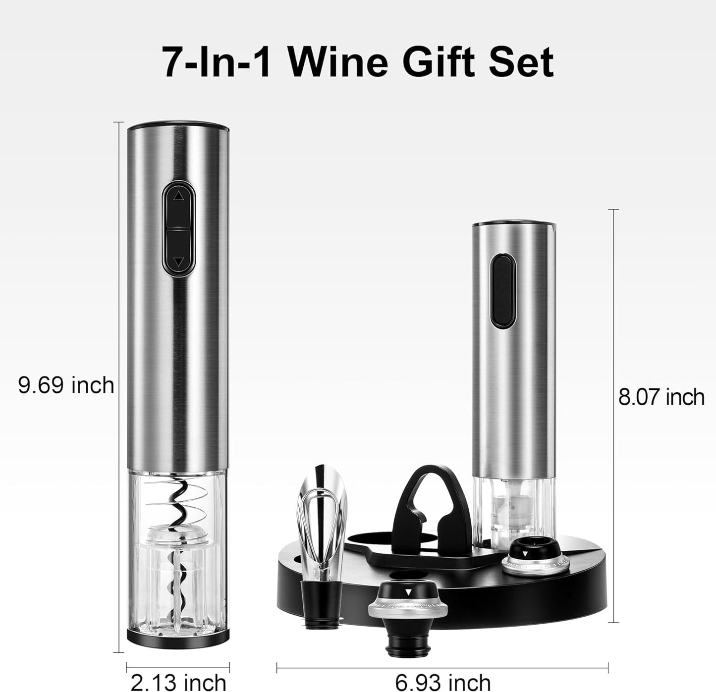 Electric Wine Bottle Opener Set with Vacuum Preserver...