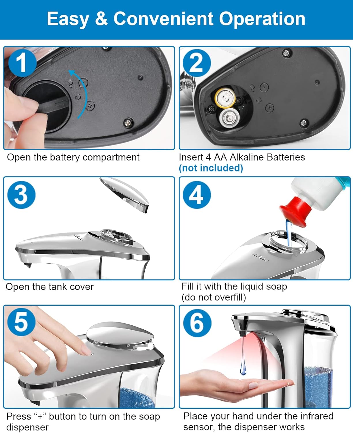 Automatic Touchless Dish Soap Dispenser for Kitchen and...