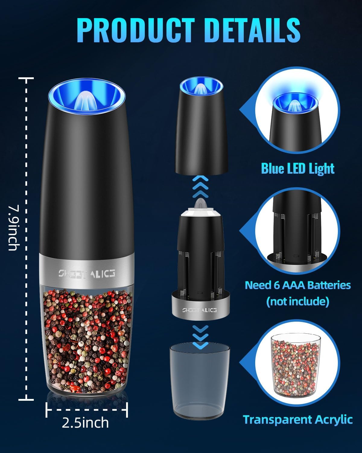 Electric Salt and Pepper Grinder