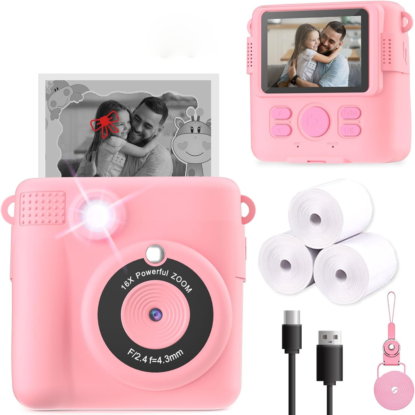 Digital Instant Print Portable Camera for Kids