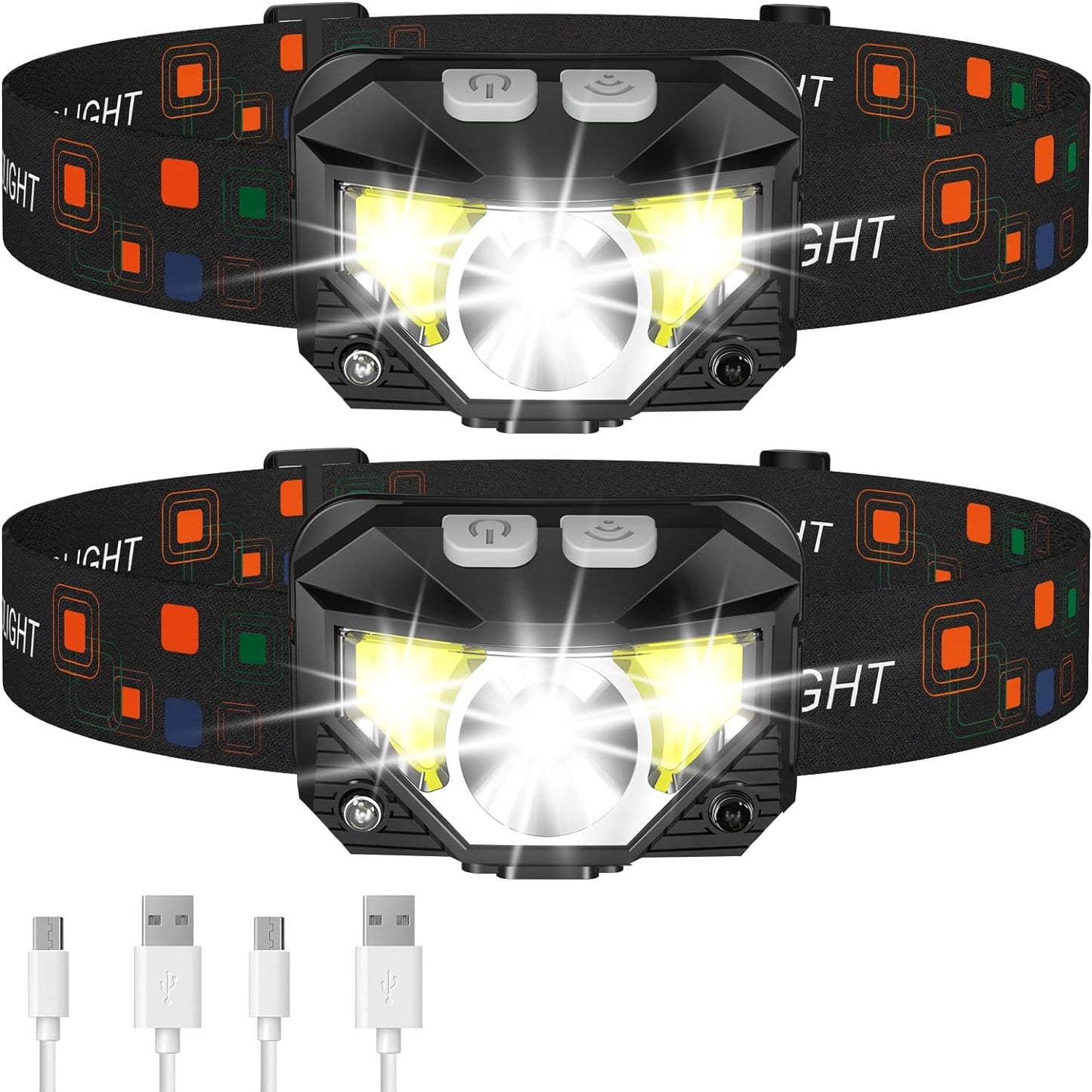 2-Pack Ultra-Bright Led Rechargeable Headlamp...