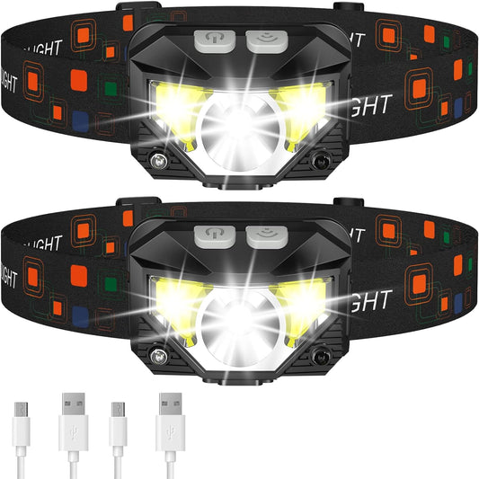 2-Pack Ultra-Bright Led Rechargeable Headlamp...