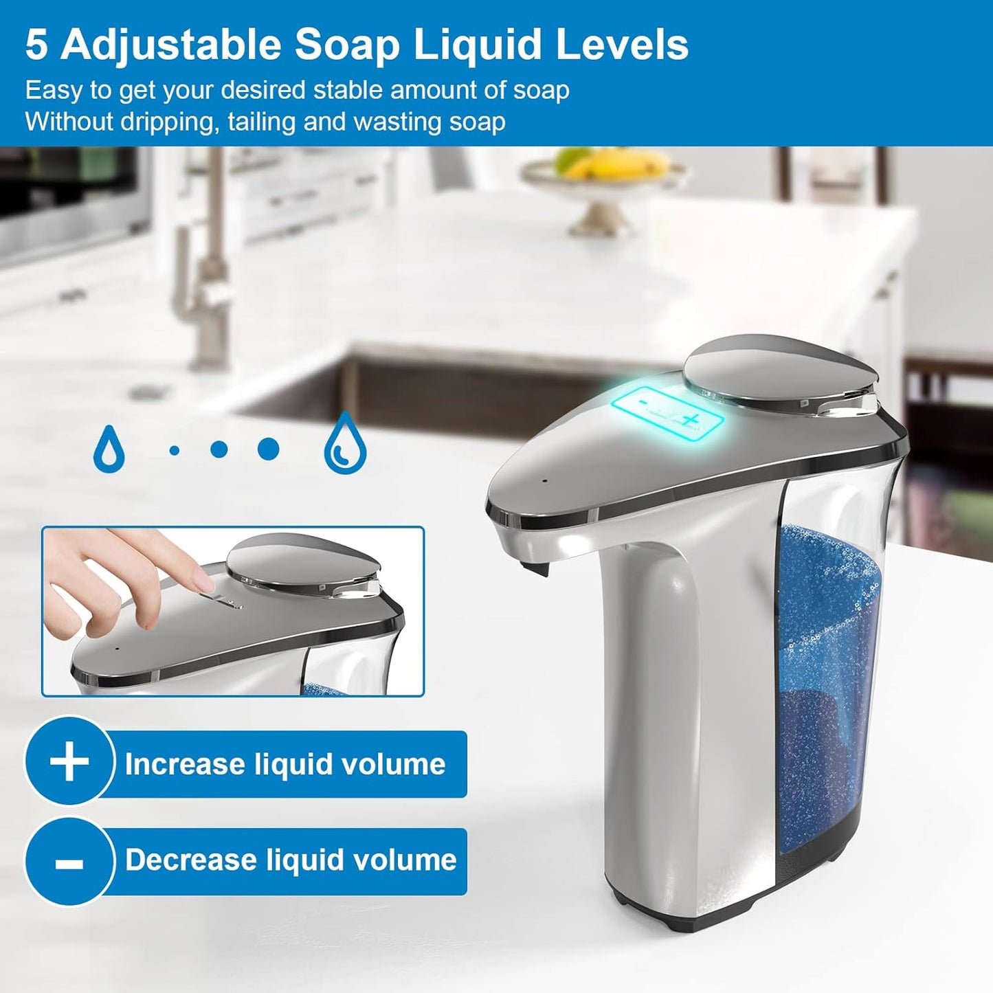 Automatic Touchless Dish Soap Dispenser for Kitchen and...
