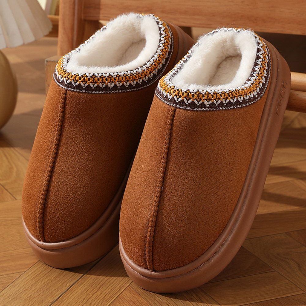 Fluffy Insole Platform Slippers Winter Slip on Faux Fur...
