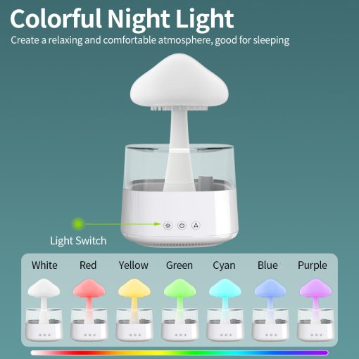 2-in-1 Desk Light Humidifier Rain Cloud Aromatherapy...