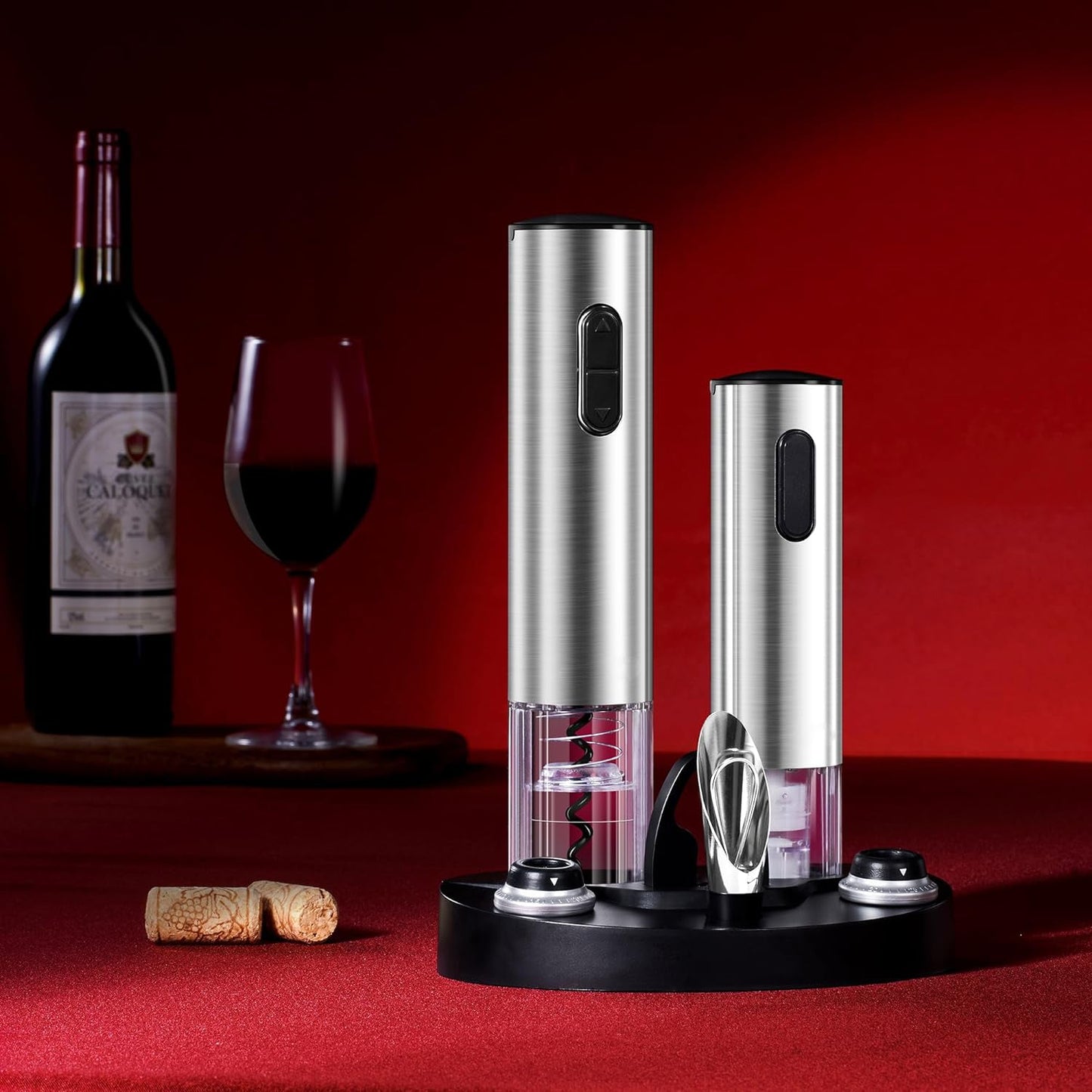 Electric Wine Bottle Opener Set with Vacuum Preserver...