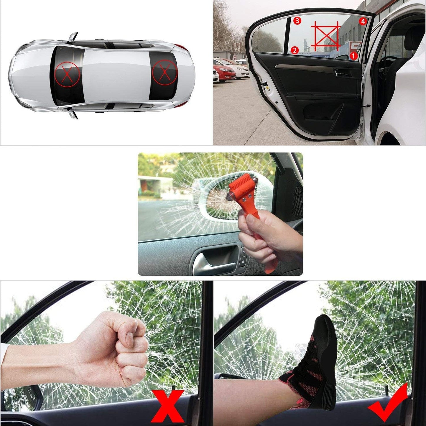Car Safety Hammer Set of 2 Emergency Escape Tool Auto...