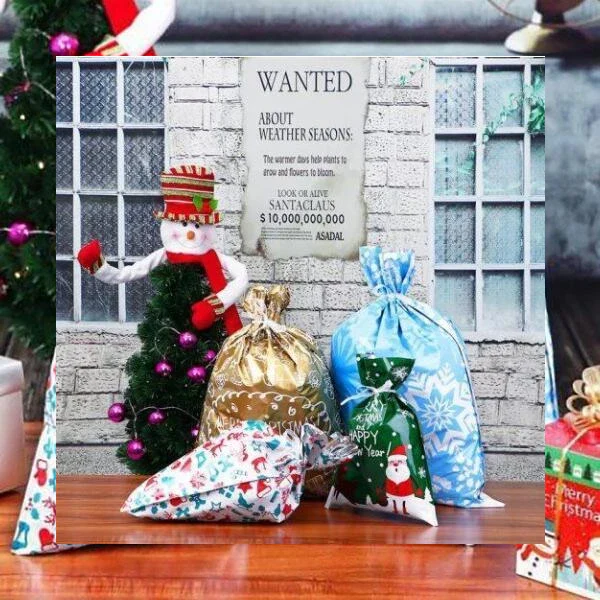 Drawstring Christmas Gift Bags