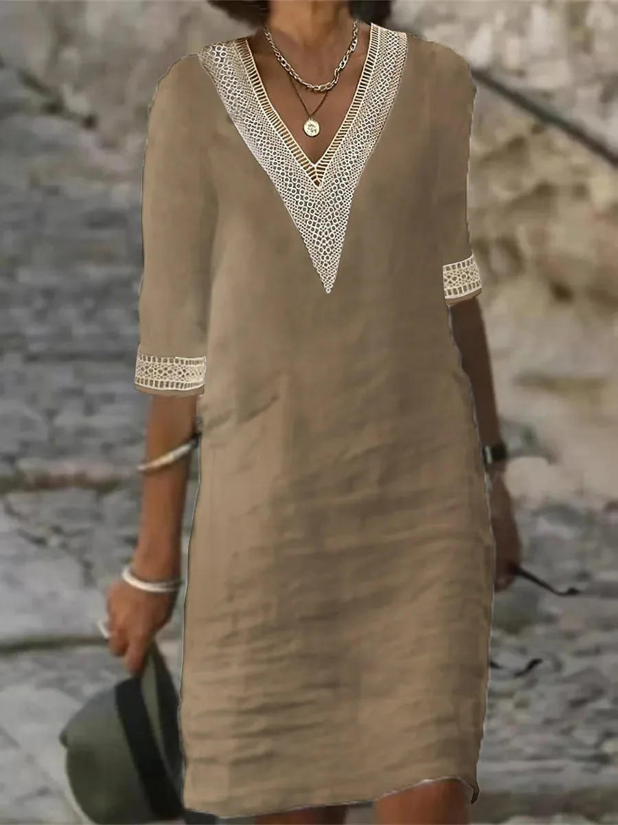 Elegant Half-sleeve Dress