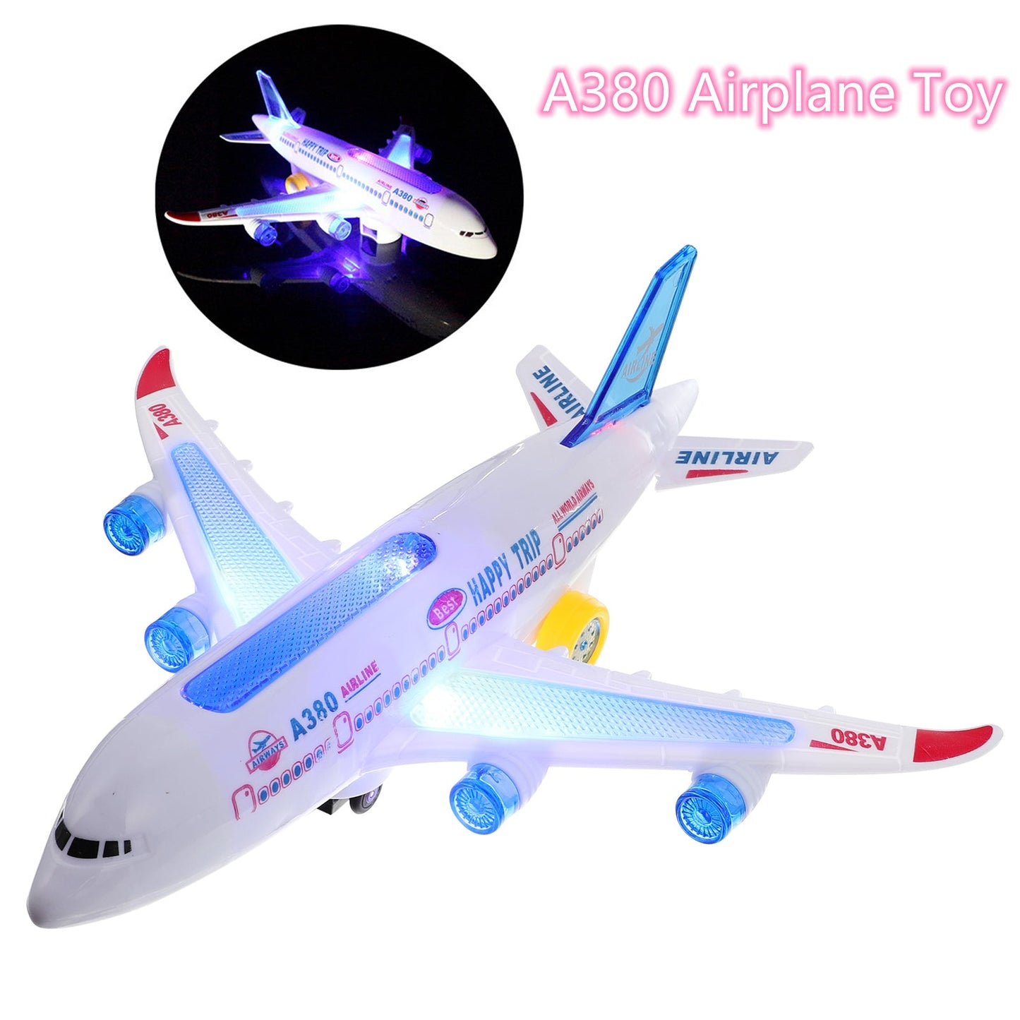 Electric Airplane Toy with Music and Light Effects