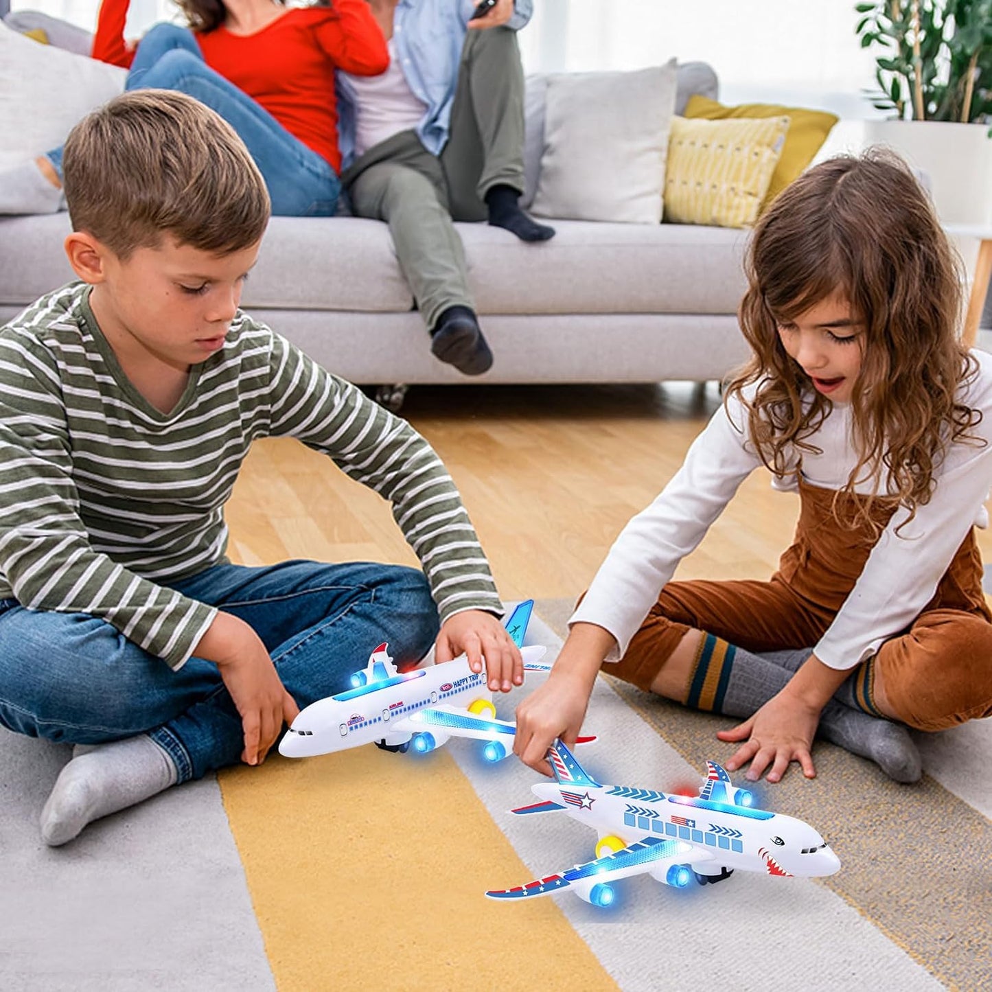 Electric Airplane Toy with Music and Light Effects