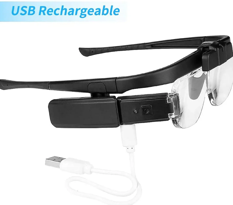 Head-mounted Magnifying Glass with USB Charging