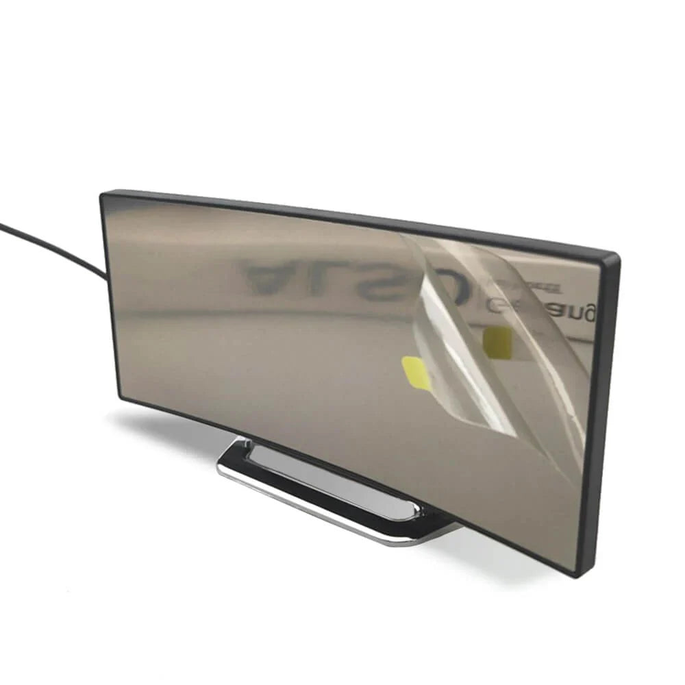 Curved LED Digital Alarm Clock with Mirror Display and...
