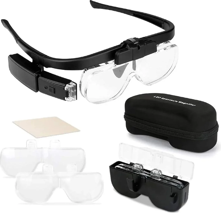 Head-mounted Magnifying Glass with USB Charging